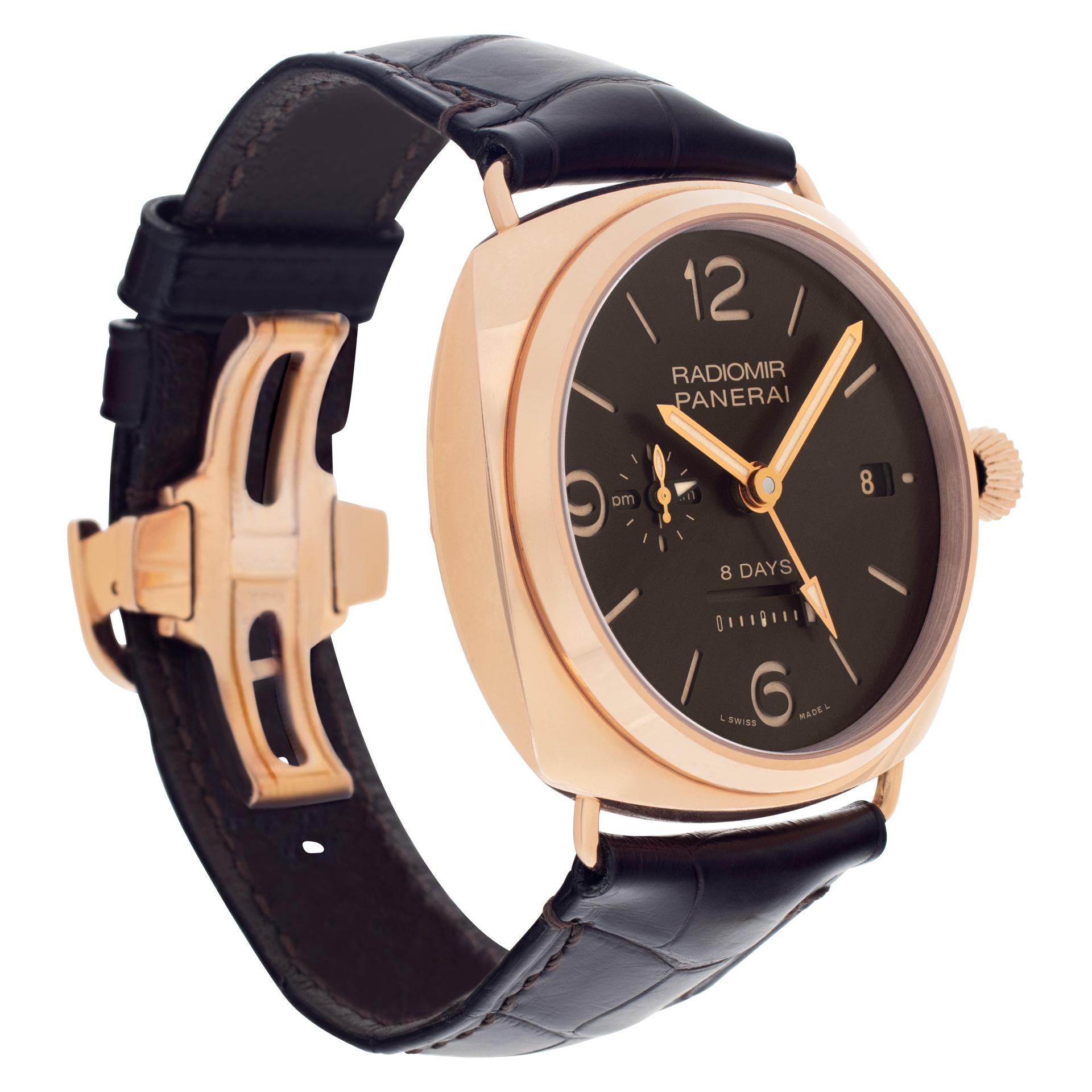 Panerai Radiomir PAM395 in rose gold 45mm Manual watch In Excellent Condition For Sale In Surfside, FL