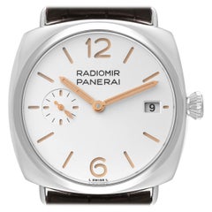 Panerai Radiomir Quaranta White Dial Steel Mens Watch PAM01292 Card