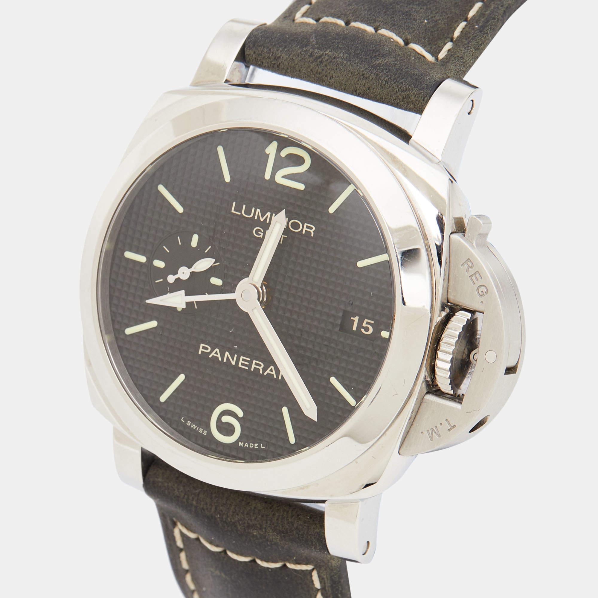 Panerai Stainless Leather Luminor 1950 3 Days Automatic Men's Wristwatch 42 MM 1