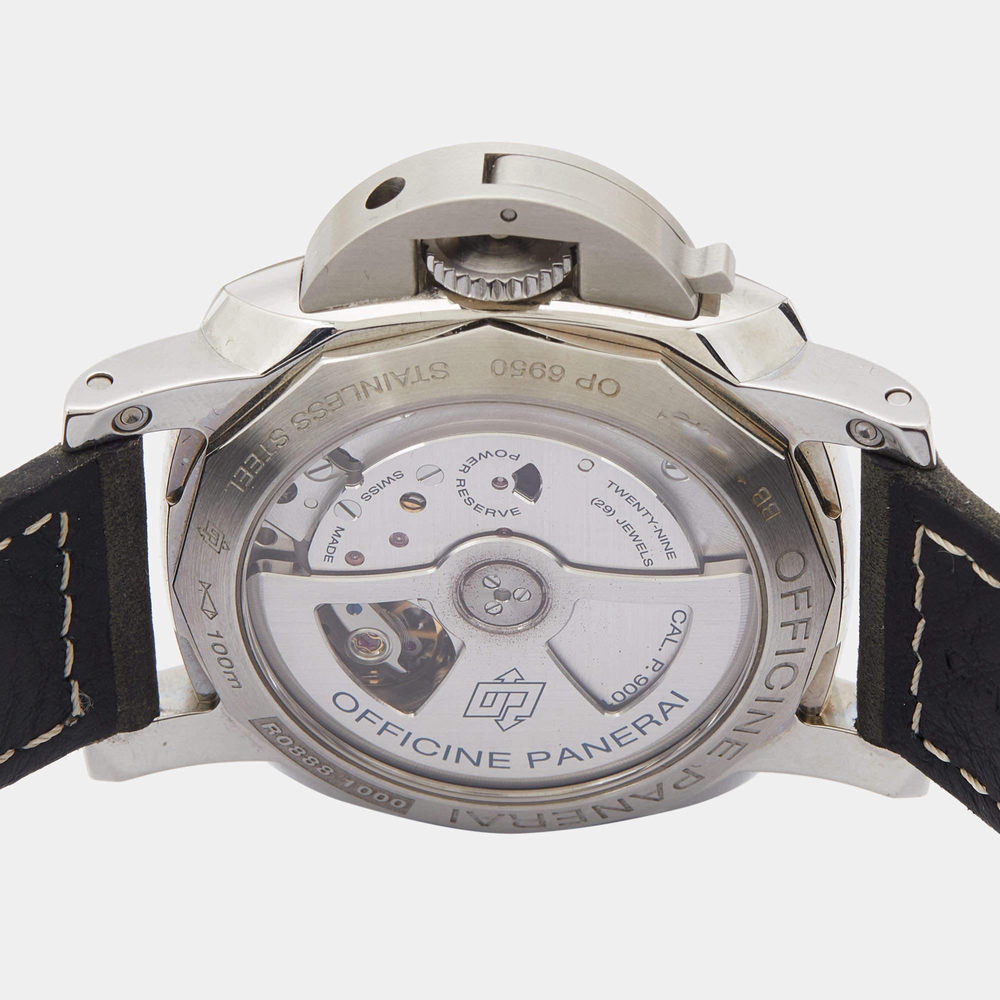 Panerai Stainless Leather Luminor 1950 3 Days Automatic Men's Wristwatch 42 MM 2