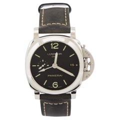 Used Panerai Stainless Leather Luminor 1950 3 Days Automatic Men's Wristwatch 42 MM