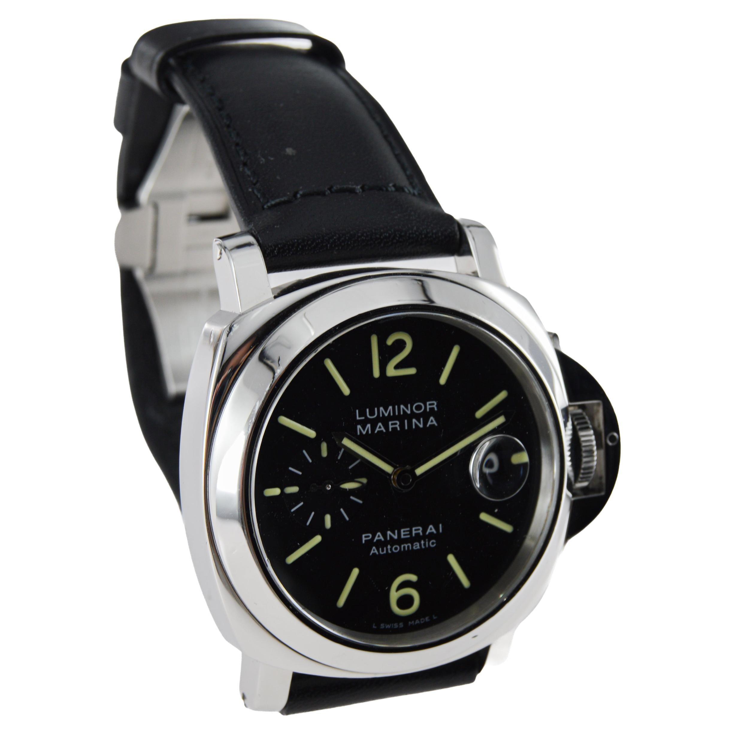 Uomo Panerai Luminor Marina in acciaio inossidabile del 2010 circa con scatola e cinturini originali in vendita