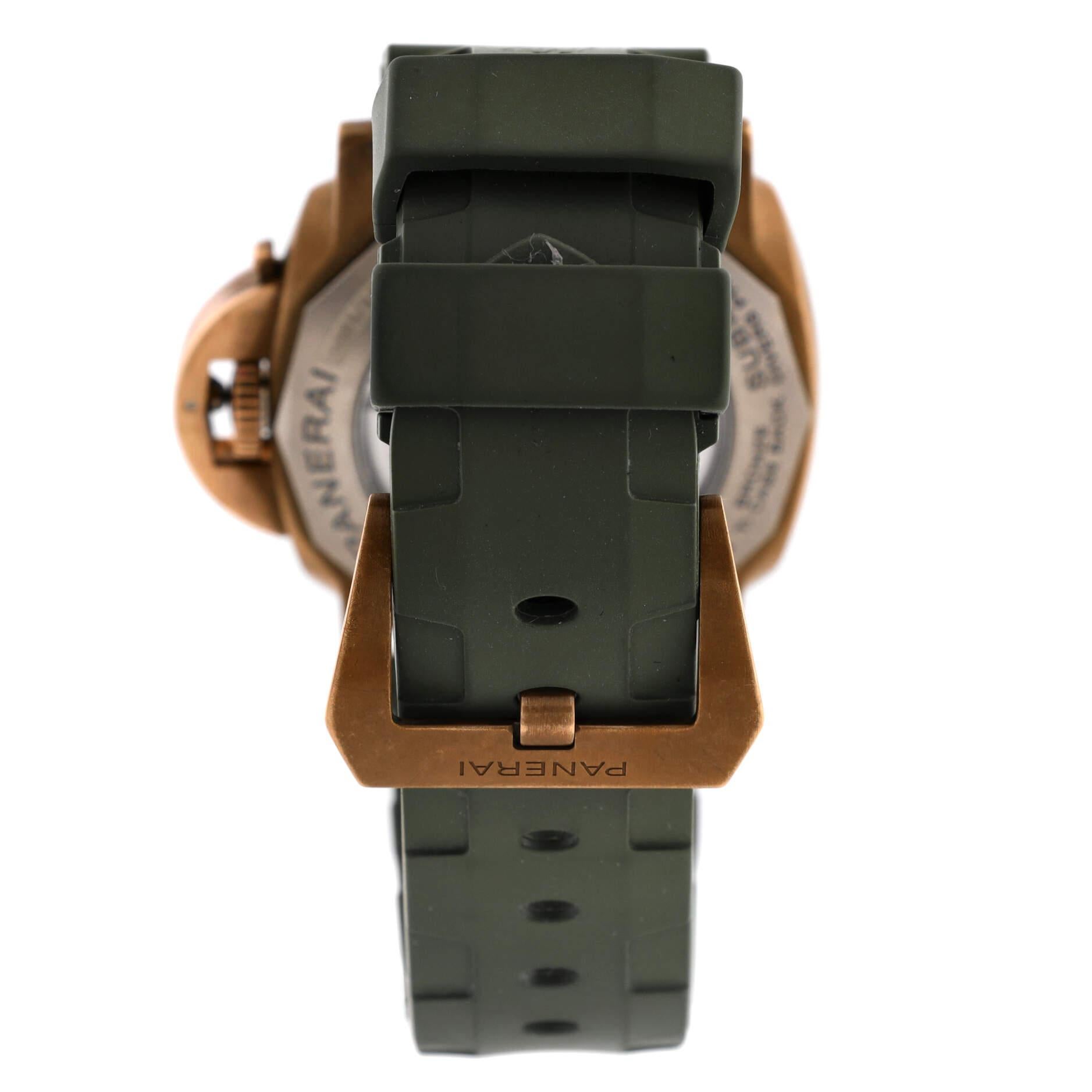 Men's Panerai Submersible Bronzo 3 Days Automatic Watch Bronze with Ceramic and Rubber