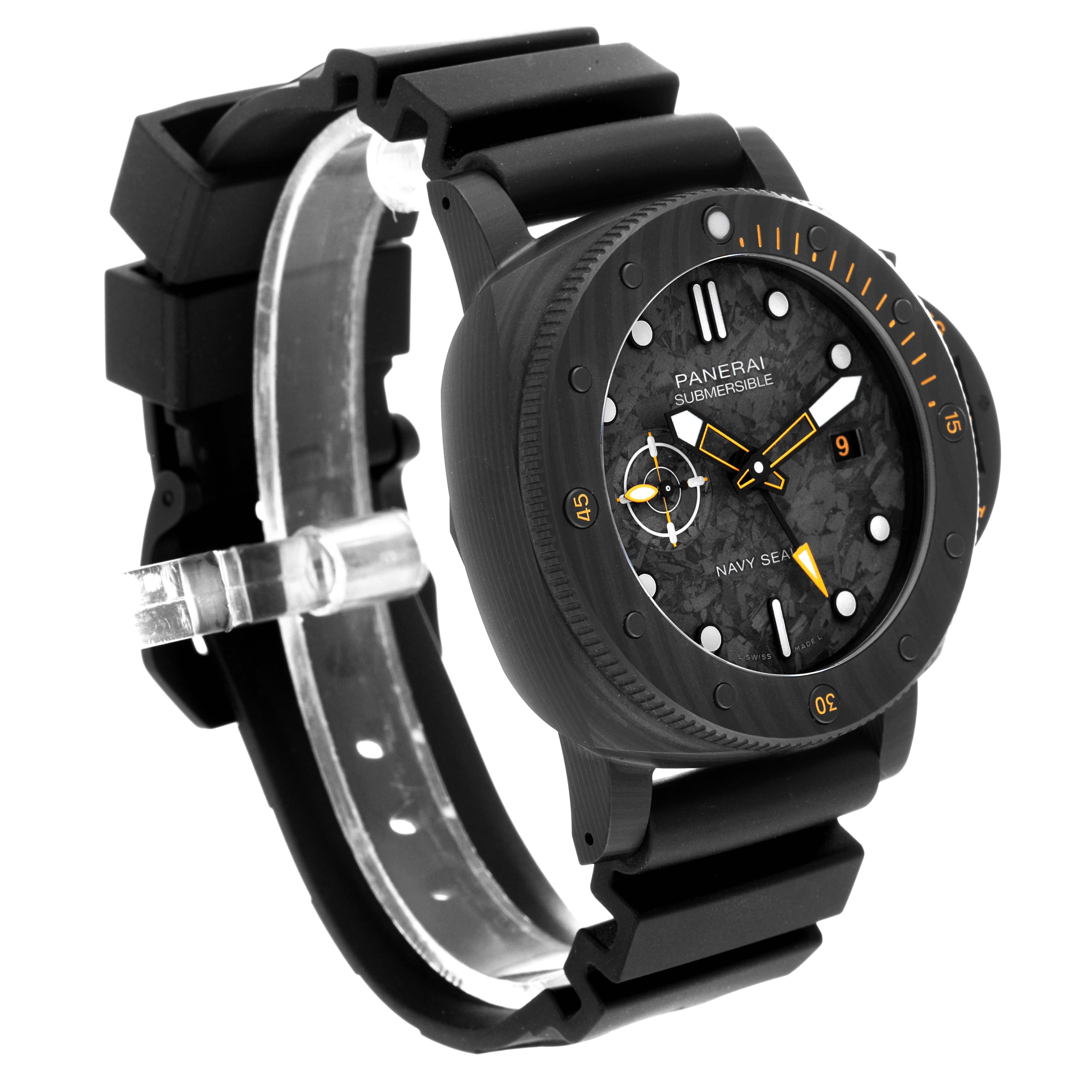 Panerai Submersible GMT Navy Seals LE Carbotech Mens Watch PAM01324 Box Card For Sale 2
