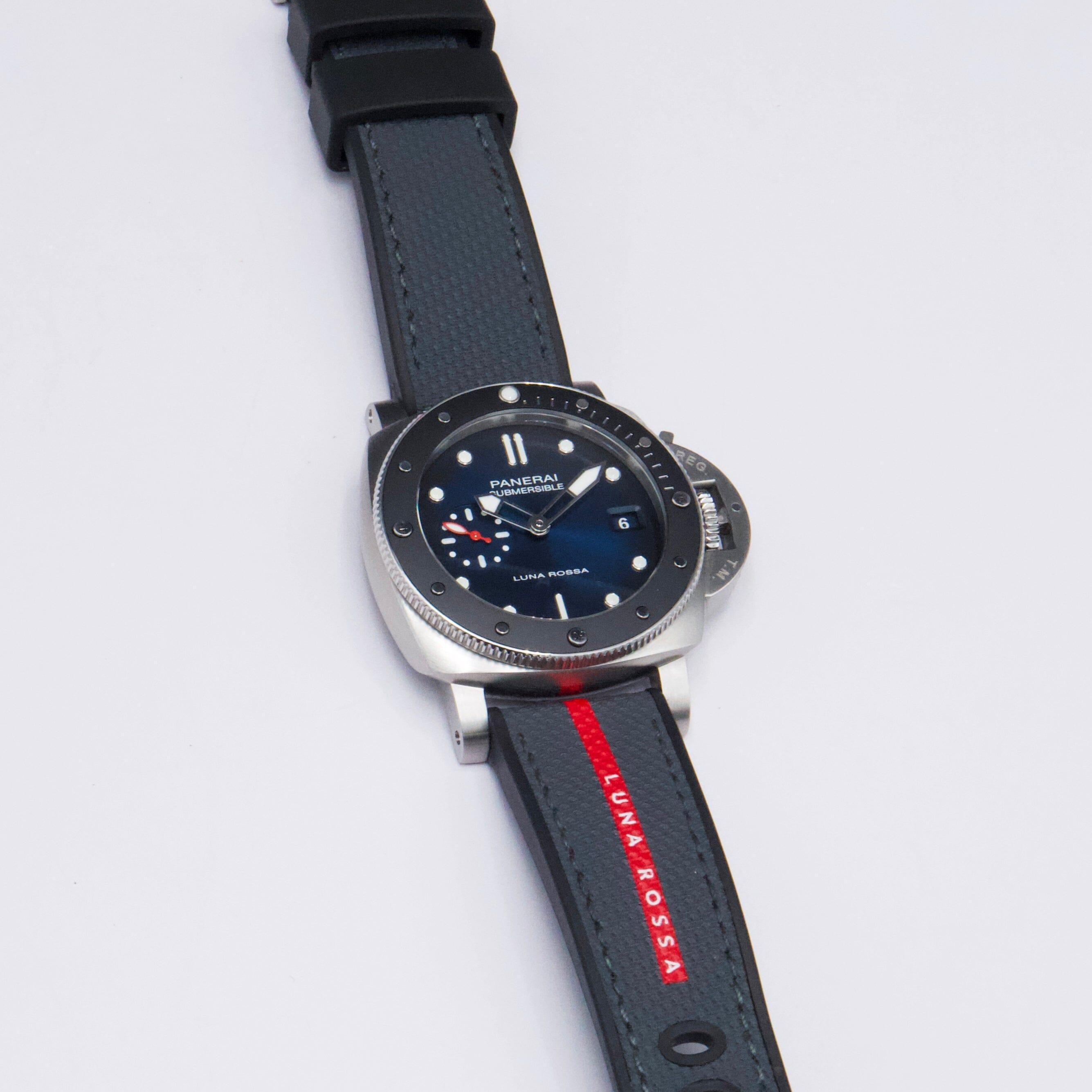 Reloj Panerai Sumergible Luna Rossa PAM01565 para caballero en Excelente estado para la venta en Great Neck, NY