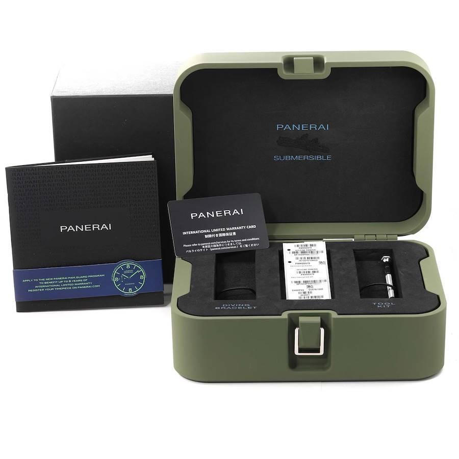 Panerai Submersible Marina Militare 47mm Carbotech Mens Watch PAM00979 Box Card For Sale 4