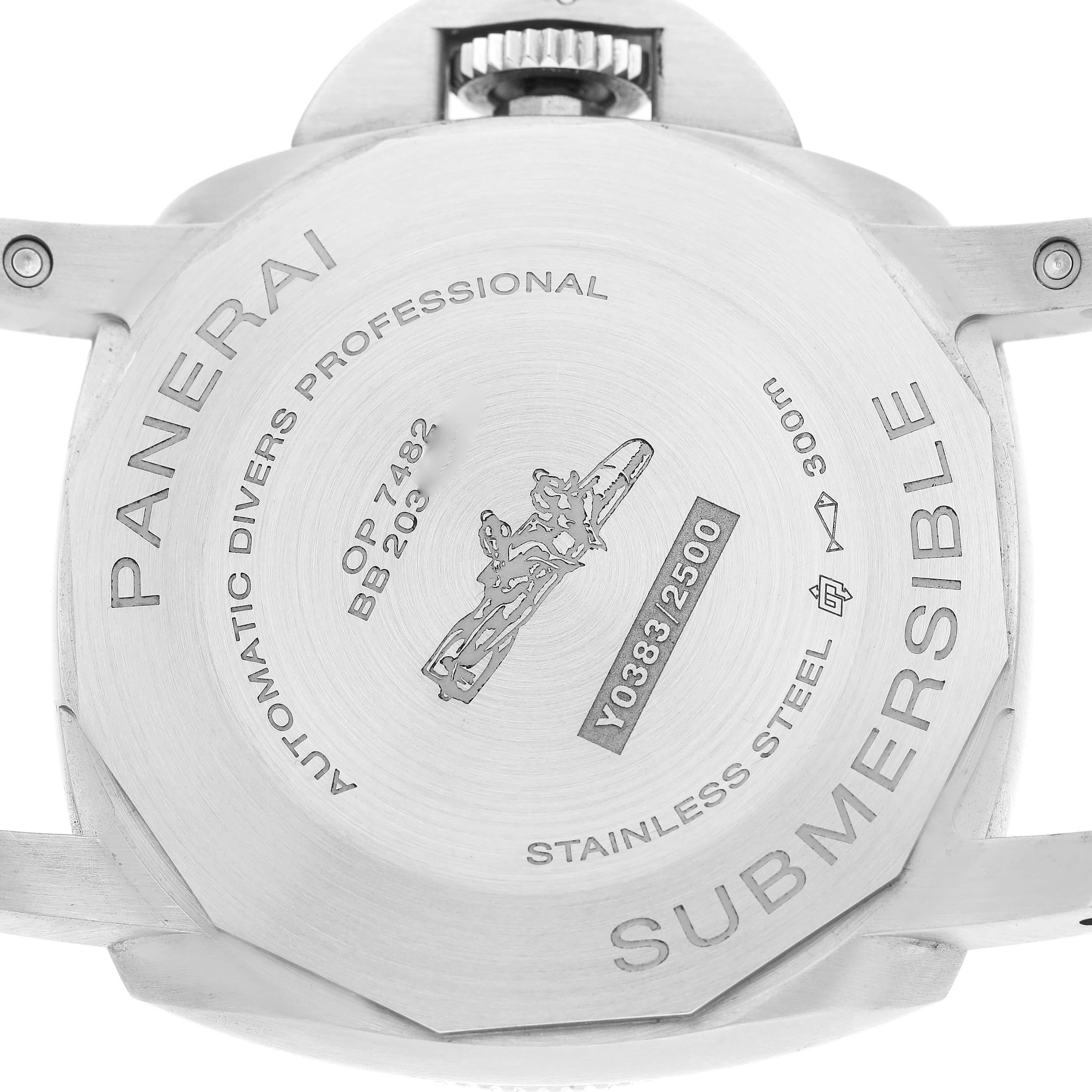 Men's Panerai Submersible QuarantaQuattro Bianco Steel Mens Watch PAM01226 Box Card
