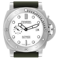 Panerai Submersible QuarantaQuattro Bianco Steel Mens Watch PAM01226 Box Card