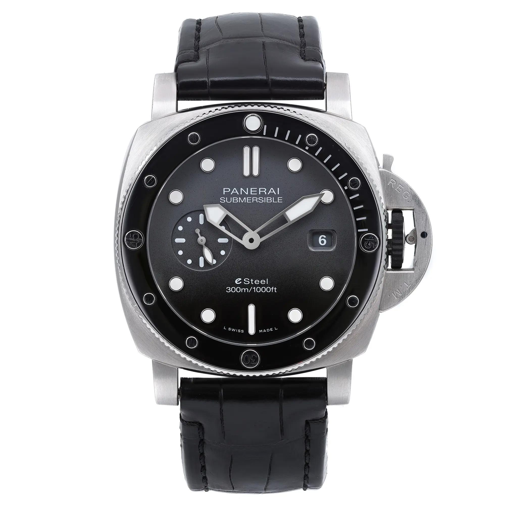 Montre Panerai Submersible QuarantaQuattro à cadran gris Esteel avec cadran automatique PAM01288 en vente