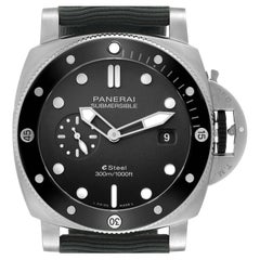 Panerai Submersible QuarantaQuattro Grigio Steel Mens Watch PAM01288 Box Card