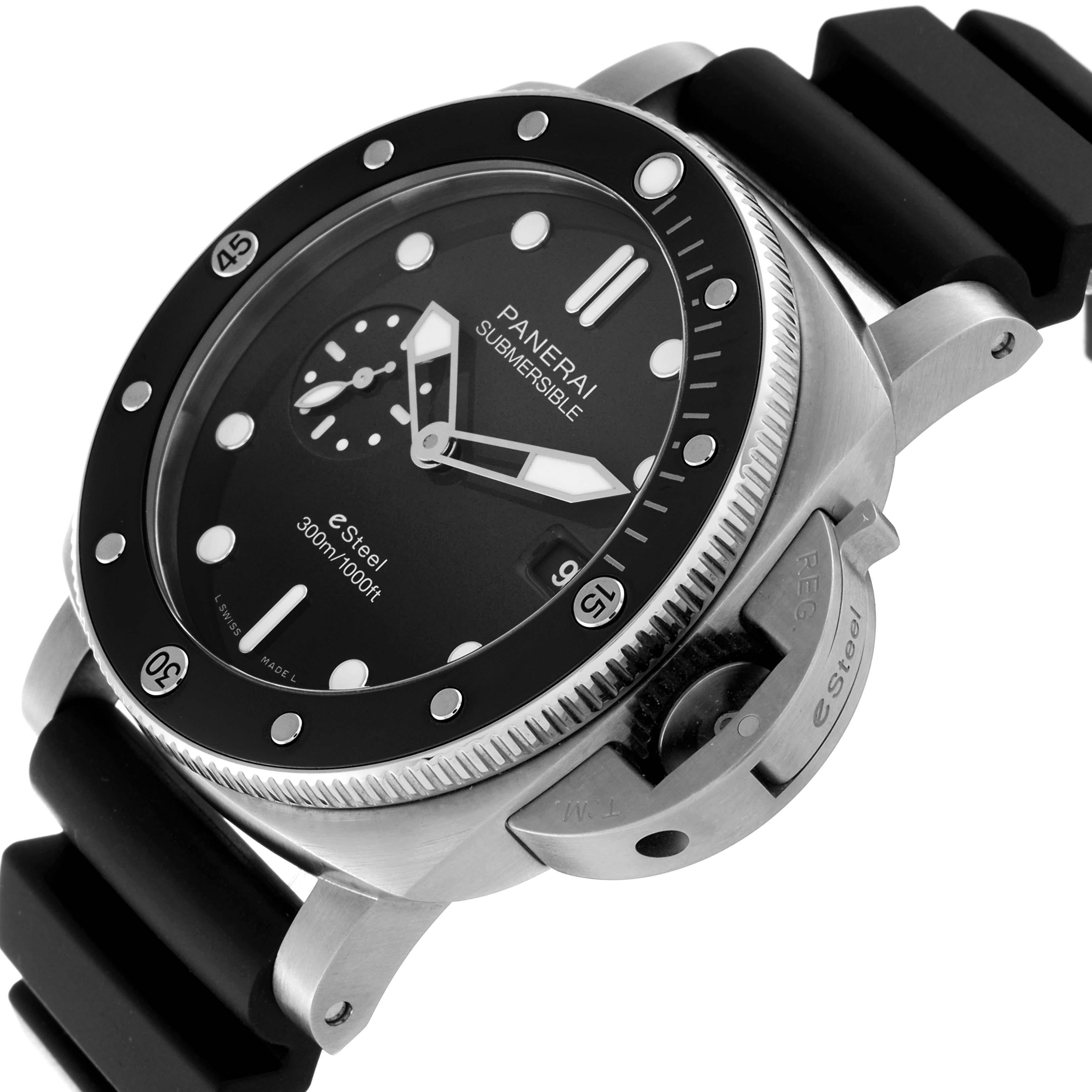 Panerai Submersible QuarantaQuattro Grigio Steel Mens Watch PAM01288 Unworn For Sale 4