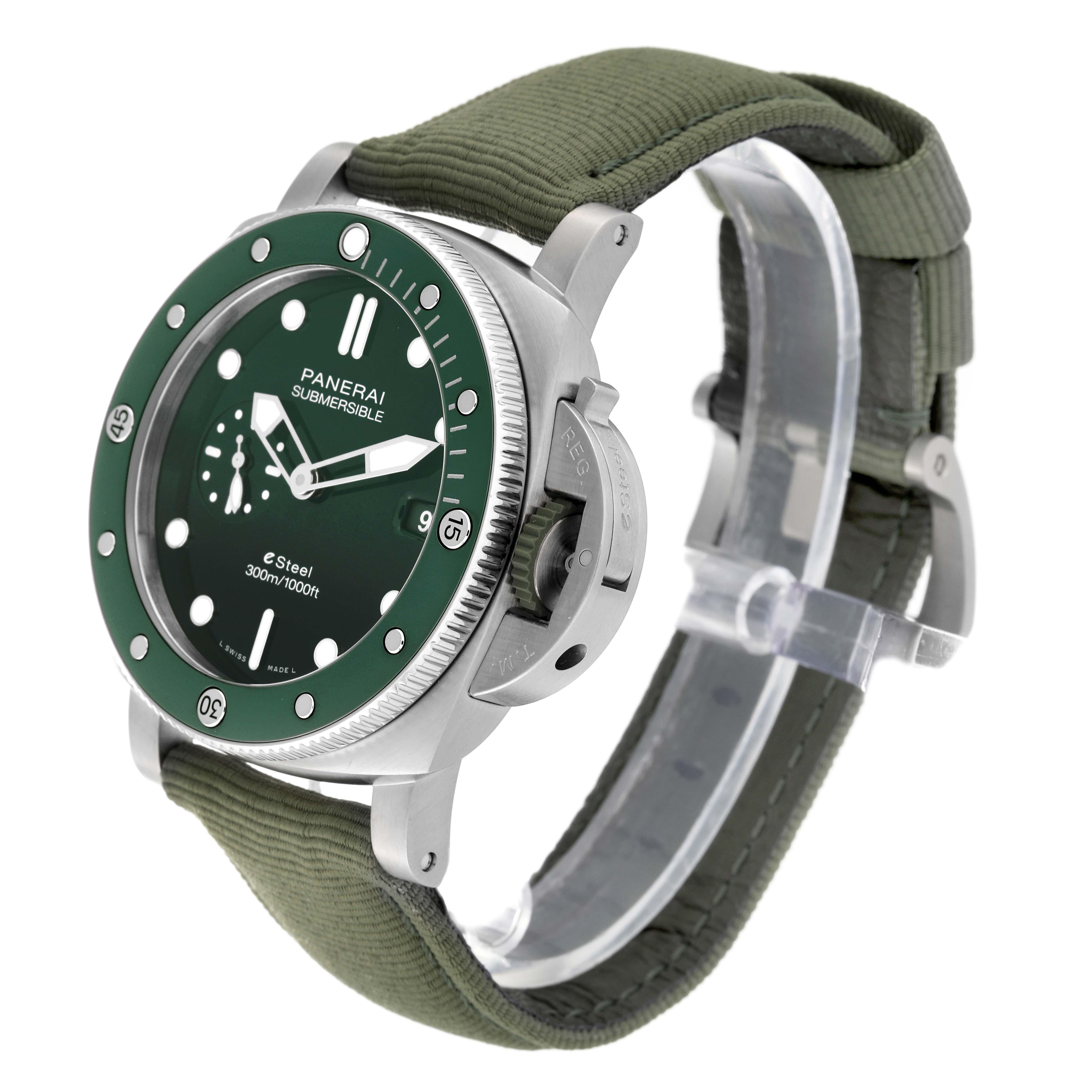Panerai Submersible QuarantaQuattro Verde Smeraldo Steel Watch PAM01287 Unworn 7