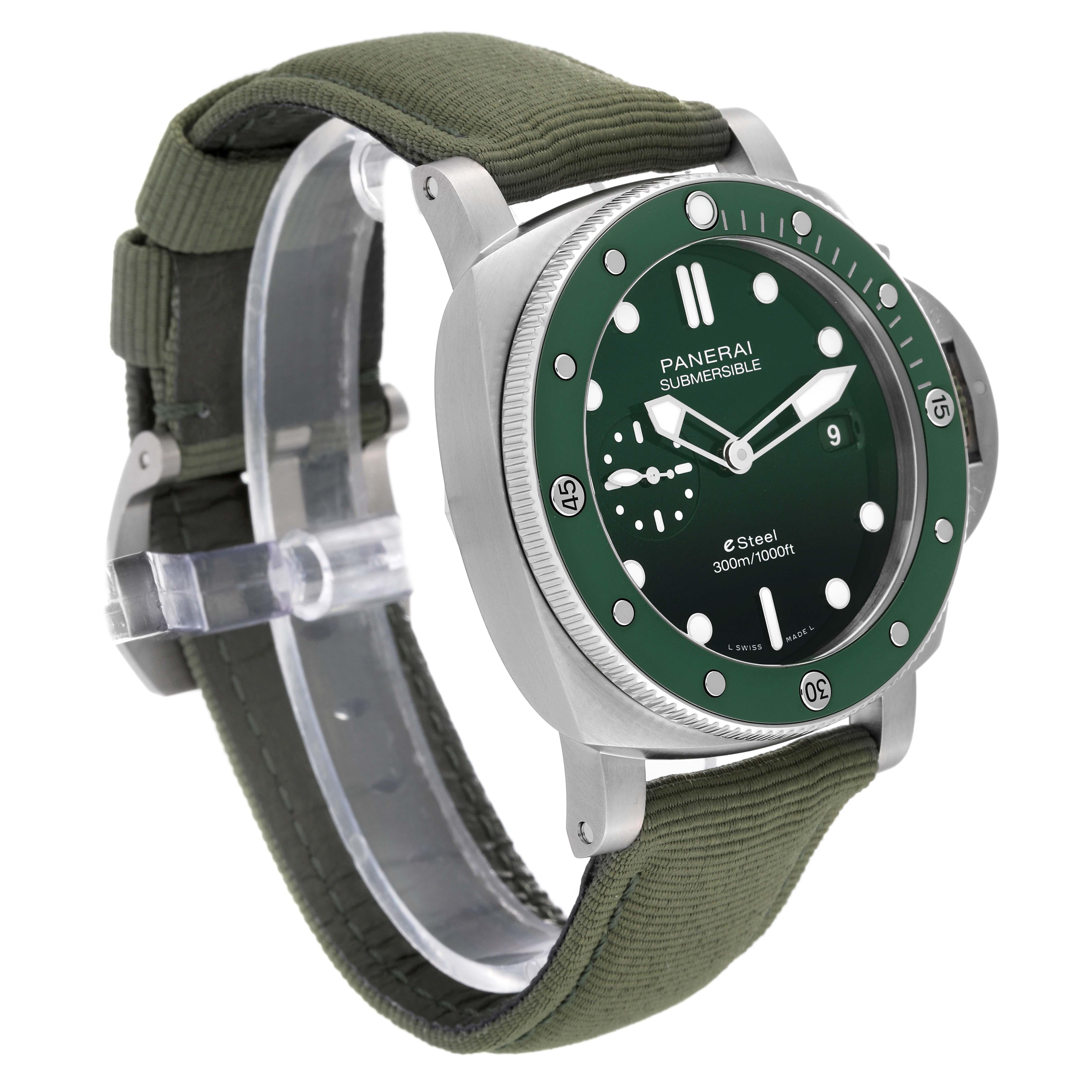 Men's Panerai Submersible QuarantaQuattro Verde Smeraldo Steel Watch PAM01287 Unworn