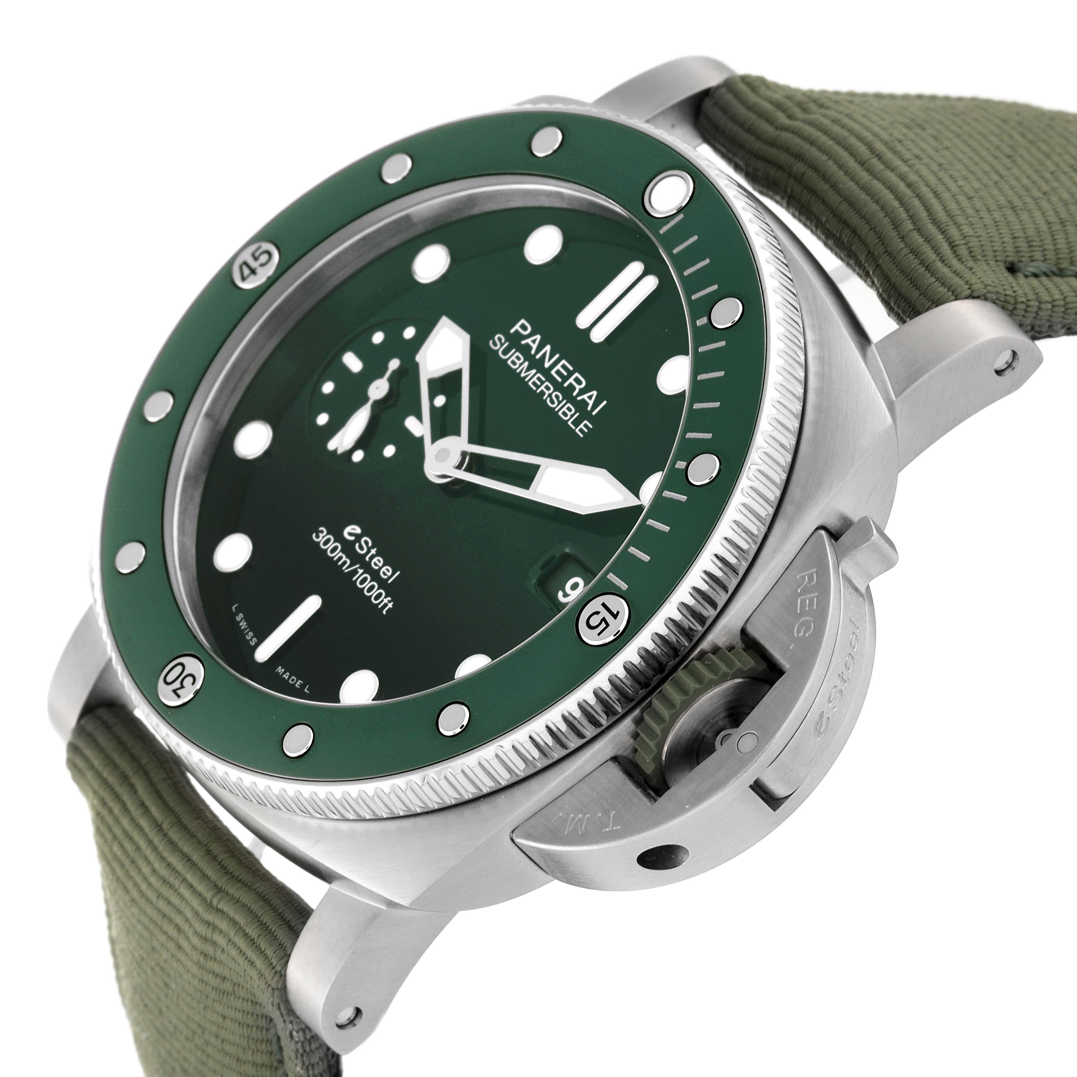 Panerai Submersible QuarantaQuattro Verde Smeraldo Steel Watch PAM01287 Unworn 1