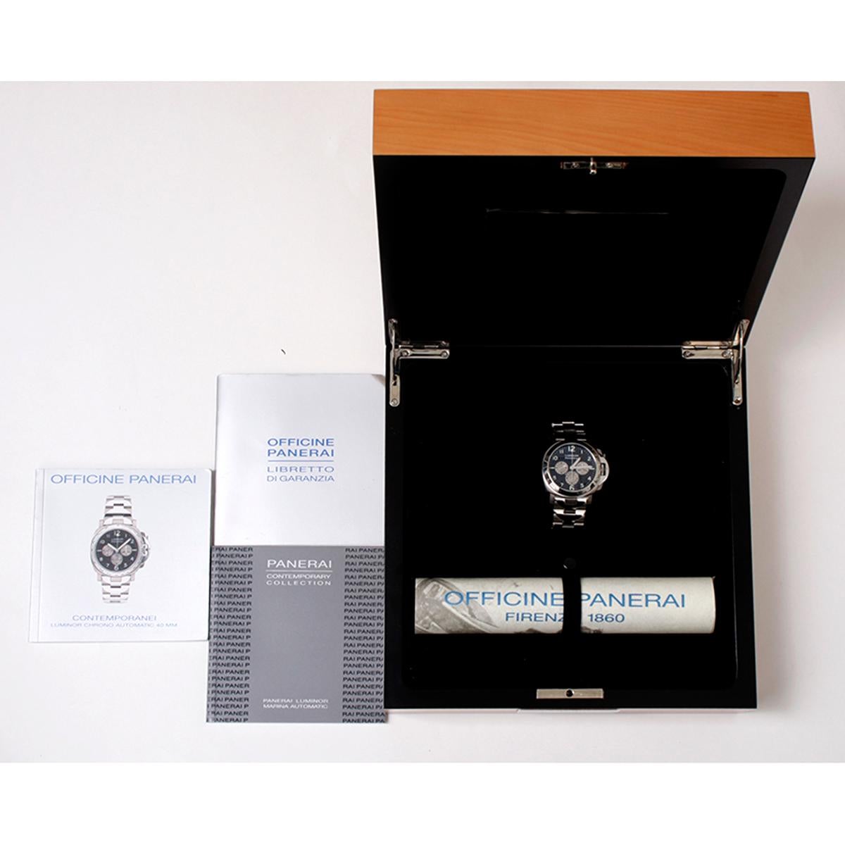 Panerai Titanium Luminor Chronograph Automatic Wristwatch PAM 52 In Excellent Condition In Dallas, TX