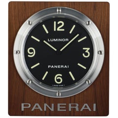 Panerai Wall Clock Aluminium and Wood Black Dial B&P OP6670