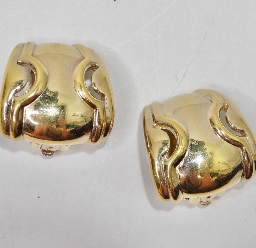 Panetta 18K Gold Plated Stud Statement Earrings In Good Condition For Sale In Scottsdale, AZ