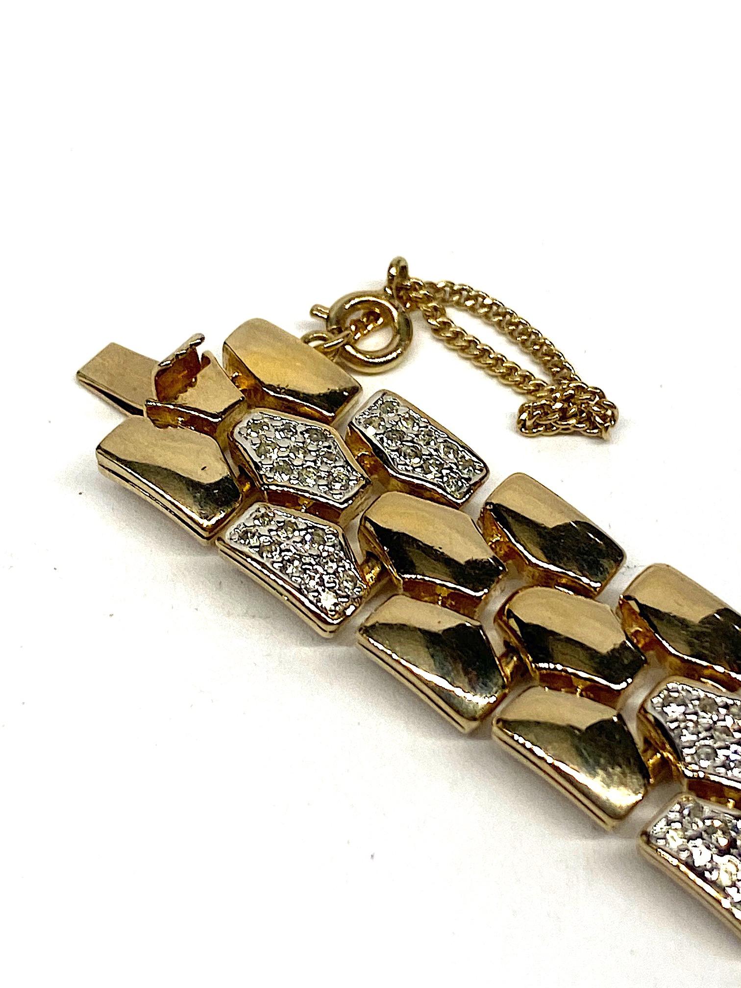 Women's Panetta 1980s Gold and Rhinestone Accent Bracelet