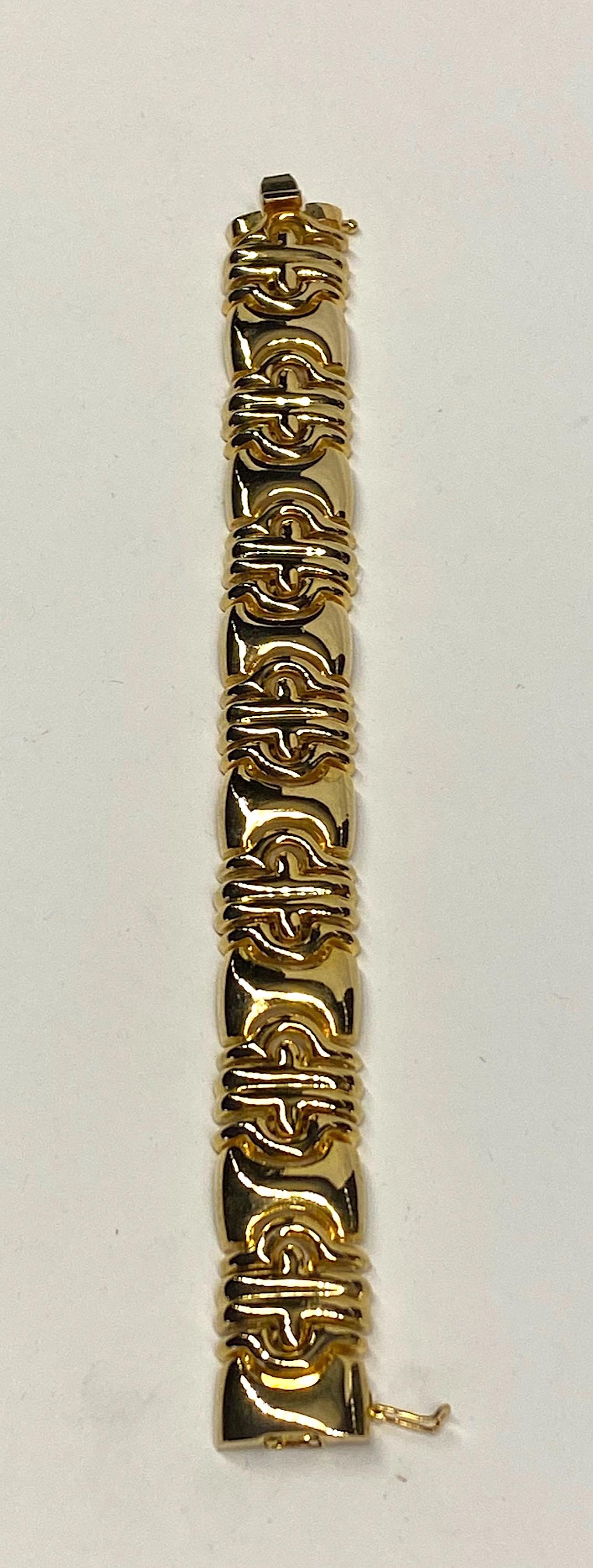 Modern Panetta 1980s Parentesi Link Gold Bracelet