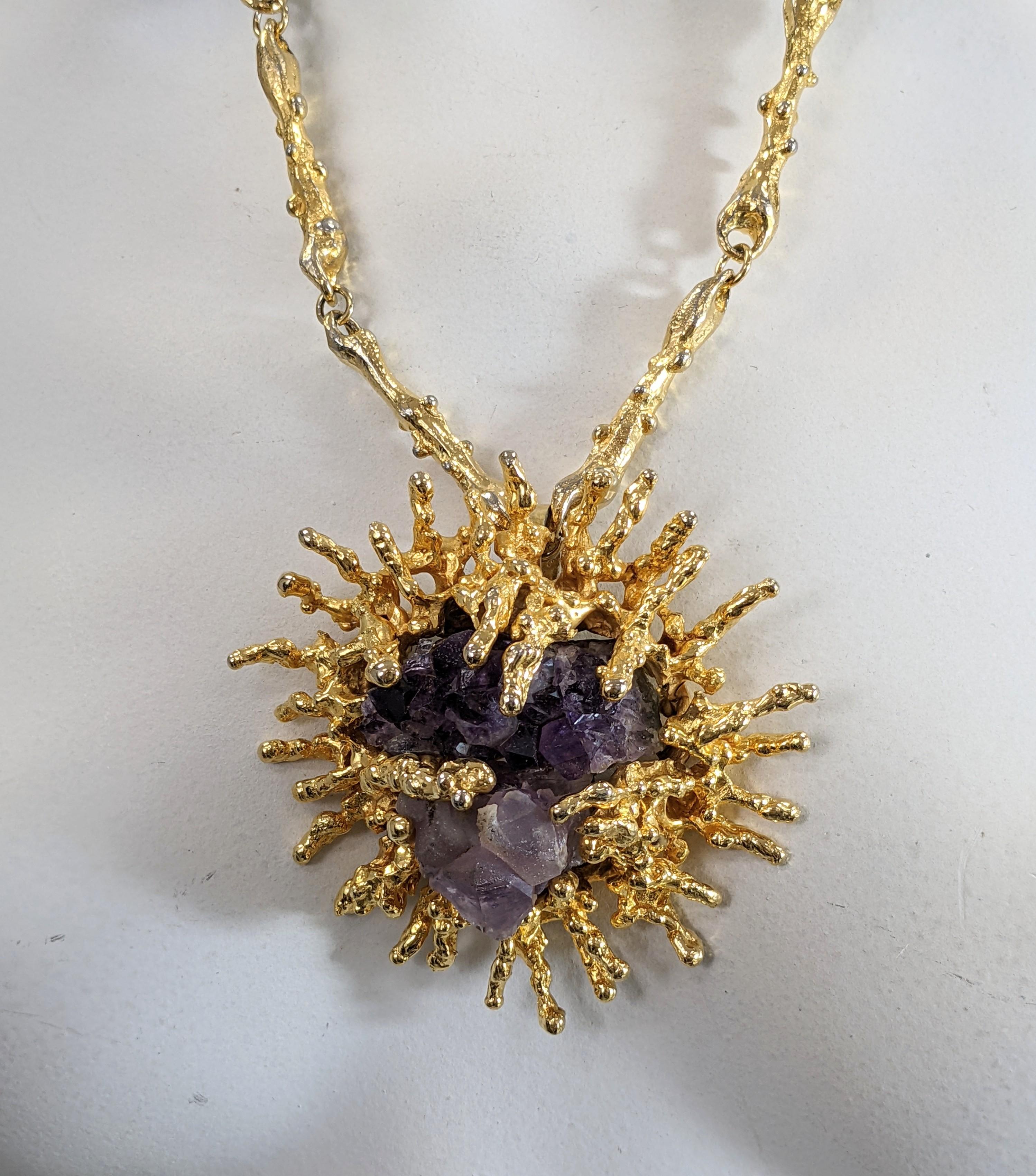 Panetta Abstract Mineral Pendant Necklace For Sale 2