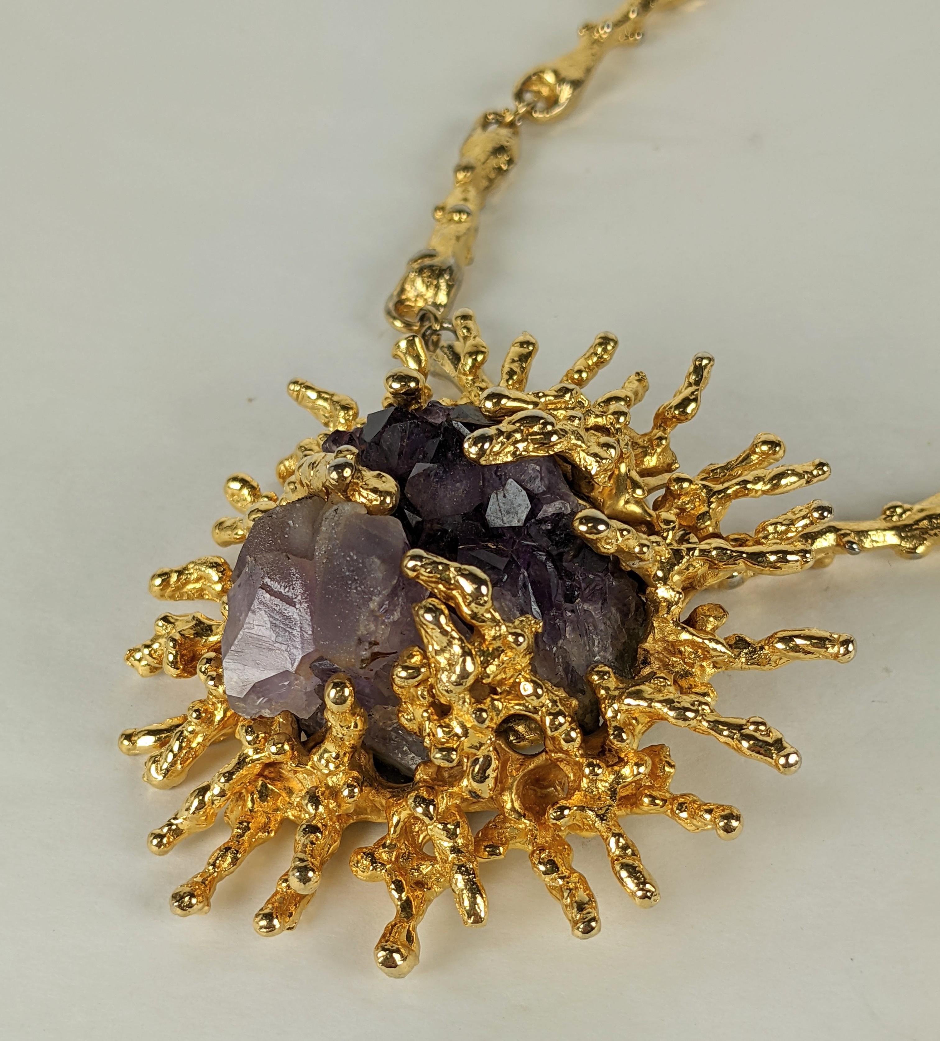 Panetta Abstract Mineral Pendant Necklace In Excellent Condition For Sale In New York, NY