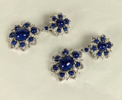 Pendientes Panetta de imitación lapislázuli y copo de nieve con pavé