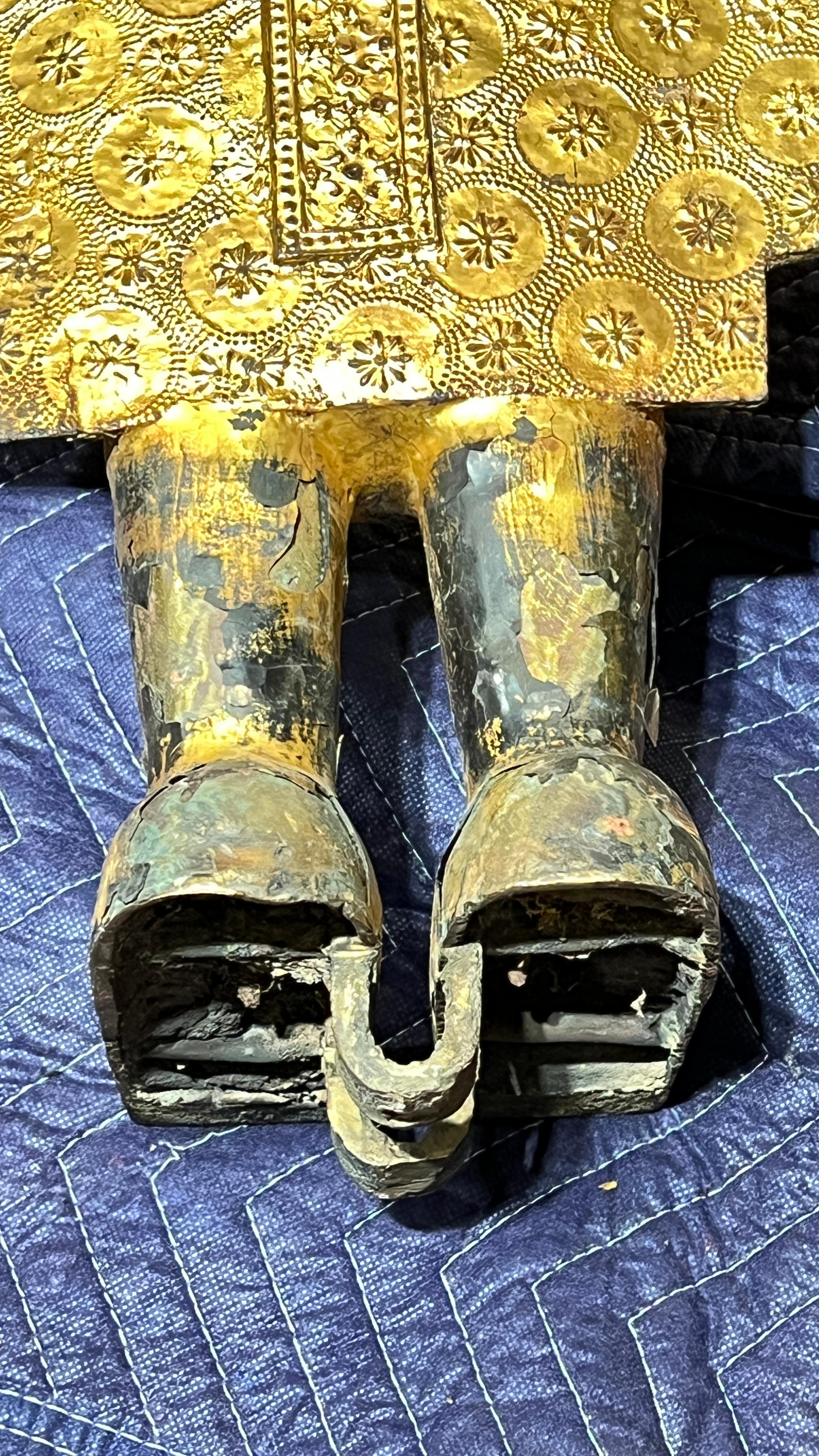 Large Pang Ham Yati (Monday Buddha) Gilt Bronze Statue For Sale 2