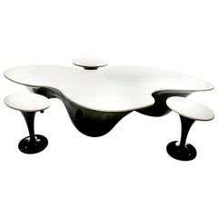Pangaea Coffee Table in Jet Black/Pearl Grey by Livesay Ether