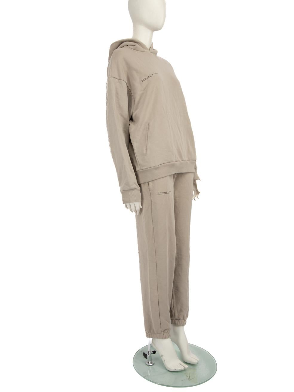 CONDITION is Very good. Minimal wear to the matching set is evident. Discolouration on the front of the hoodie towards the left arm hole, on the centre front, both trouser legs on the lower back and on the lower front left leg of this used Pangaia