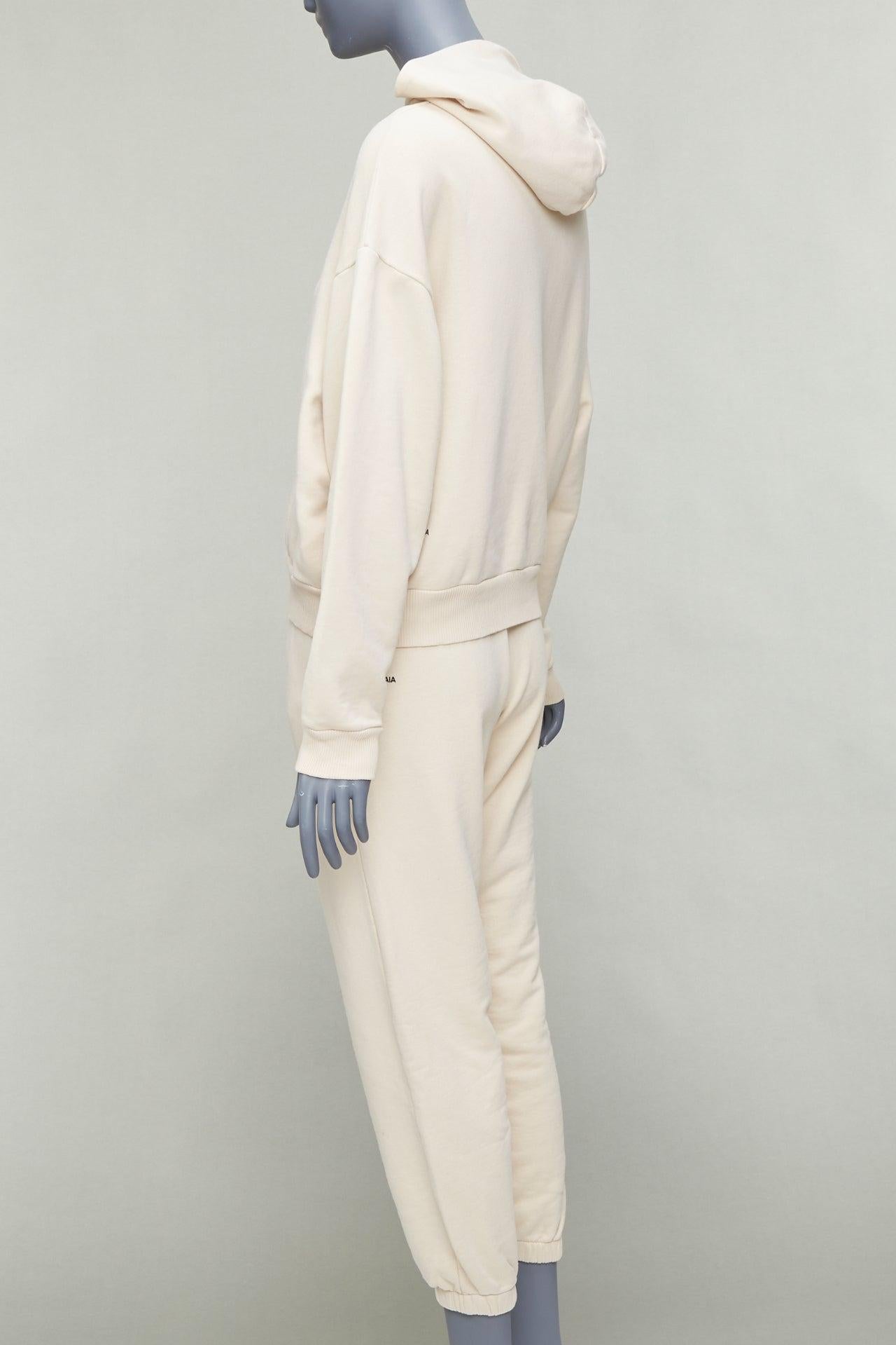 PANGAIA panna, cotone organico riciclato, felpa con cappuccio e pantalone XXS in vendita 1