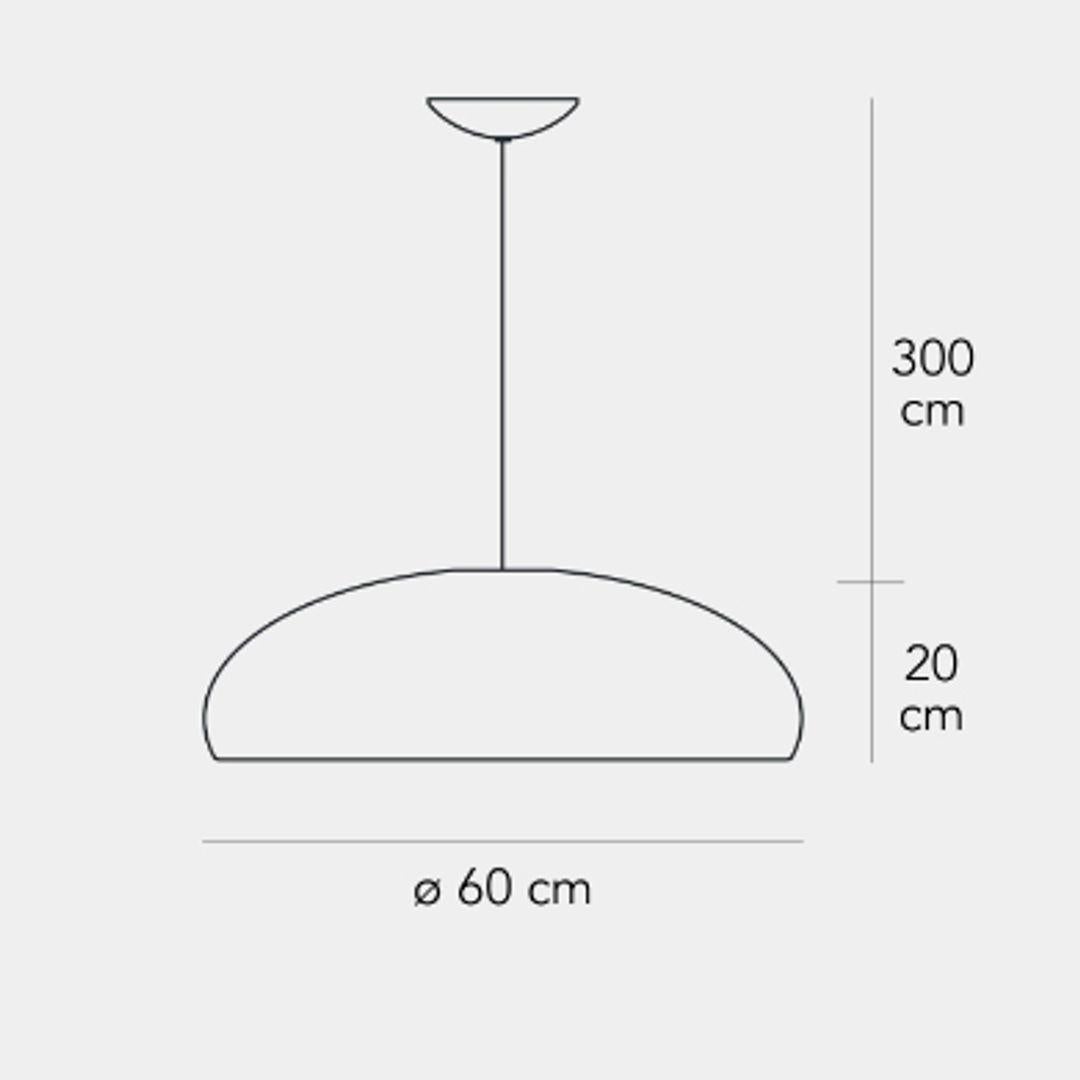 This lampshade is a fluid, minimal dome shape, its lacquer finish and modern colors ensuring surprising lighting. Available in suspension and ceiling mounted versions.

Suspension lamp with direct and dimmable light. Top diffuser made of painted