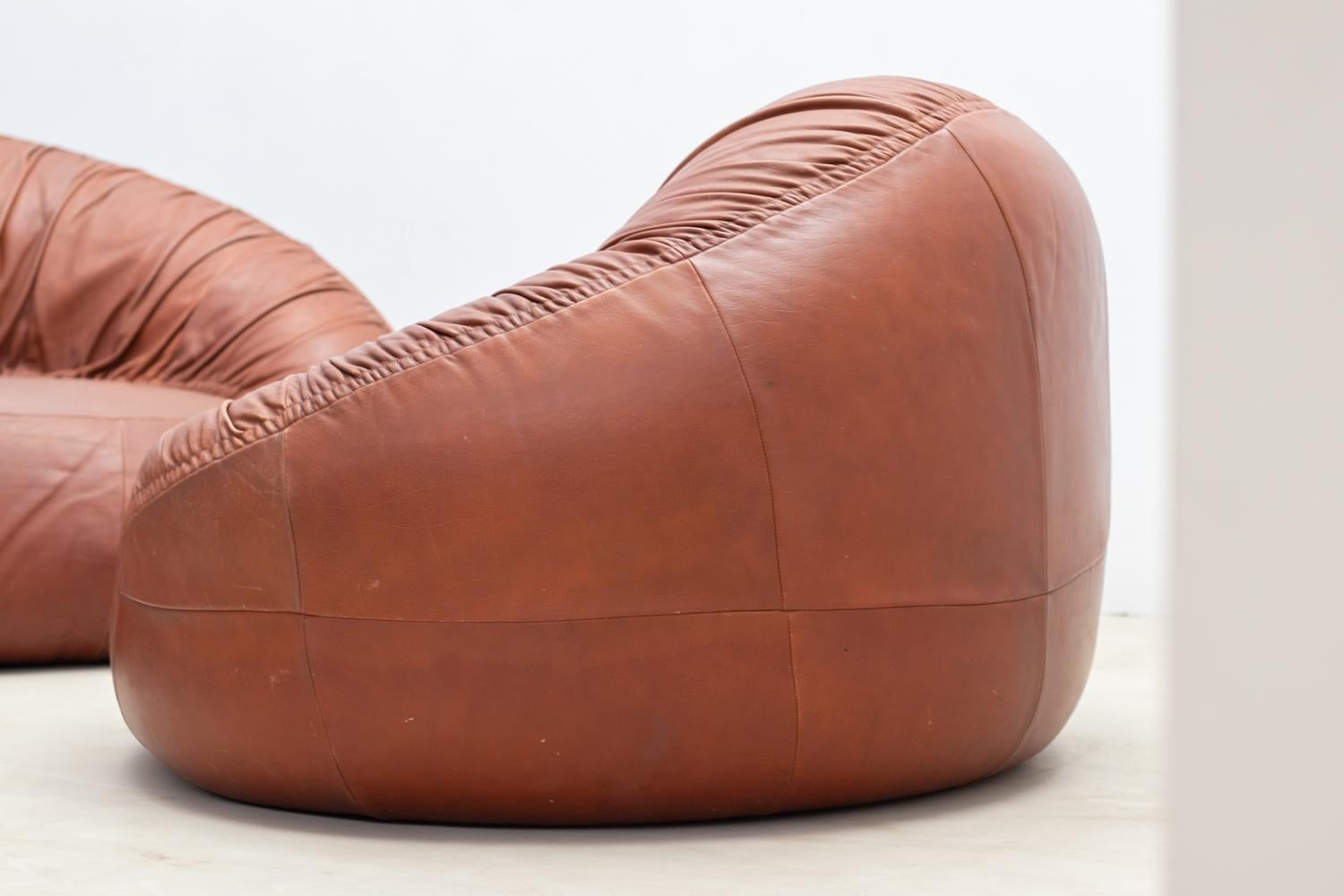 Modern Pangolin Leather sofa and armchair by Egg Designs For Sale