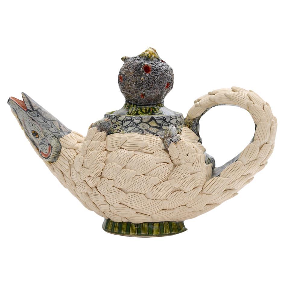 Hand-made Ceramic Pangolin Teapot, made in South Africa For Sale