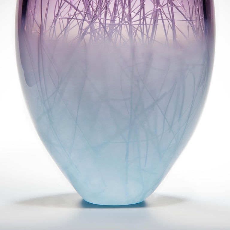 Hand-Crafted Panicum in Indigo and Pale Turquiose, a Unique Sculpture by Enemark & Thompson For Sale