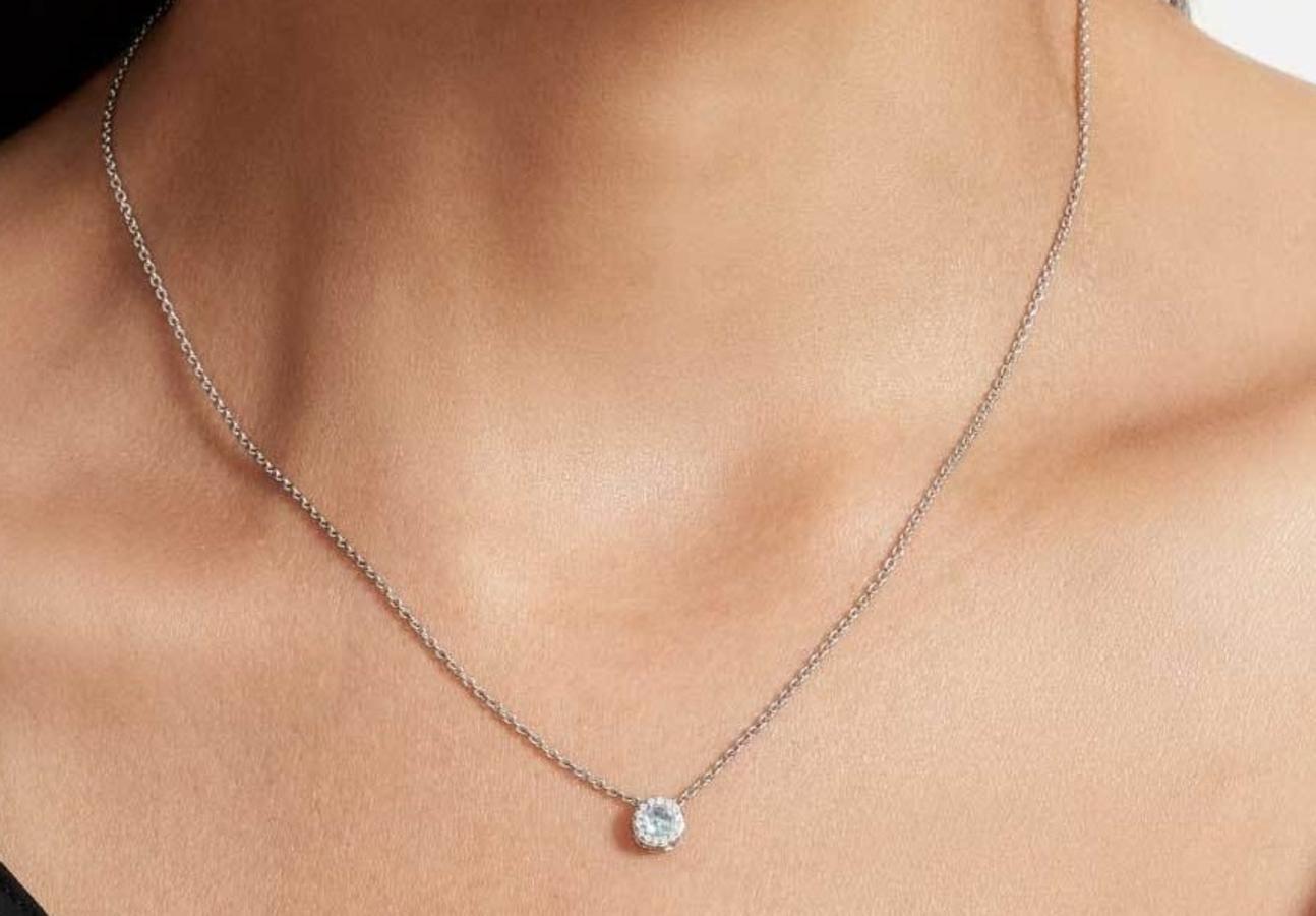 Collana con ciondolo a goccia PANIM 0,22 Rosecut in oro rosa 18 carati in vendita 8
