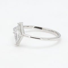 Panim 0.25CTS Kite Shape Diamond 18K White Gold Ring