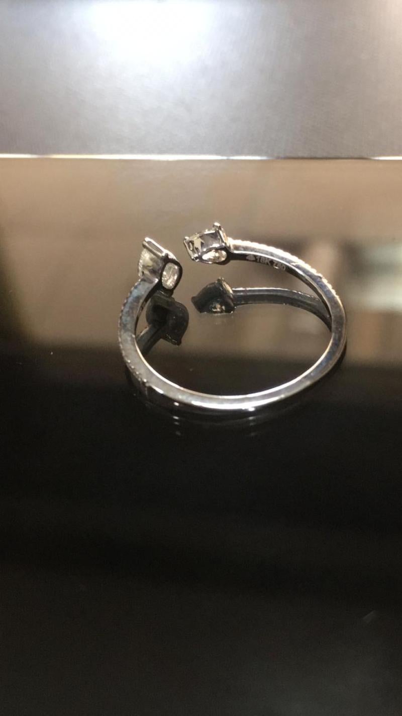 Modern PANIM 0.30 Carat Ring with Diamond Rosecut in 18 Karat White Gold For Sale