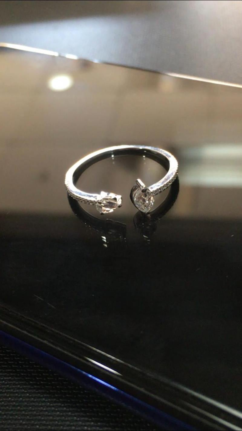 Rose Cut PANIM 0.30 Carat Ring with Diamond Rosecut in 18 Karat White Gold For Sale