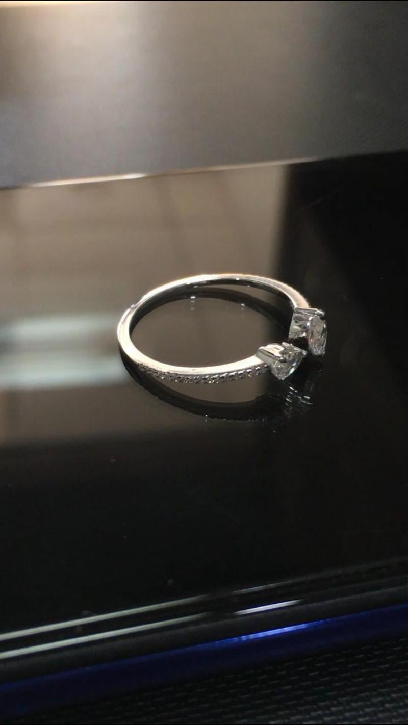 Women's PANIM 0.30 Carat Ring with Diamond Rosecut in 18 Karat White Gold For Sale
