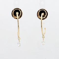 PANIM 0.31 Carat 18K Yellow Gold Diamond Briolette Hoop Earrings