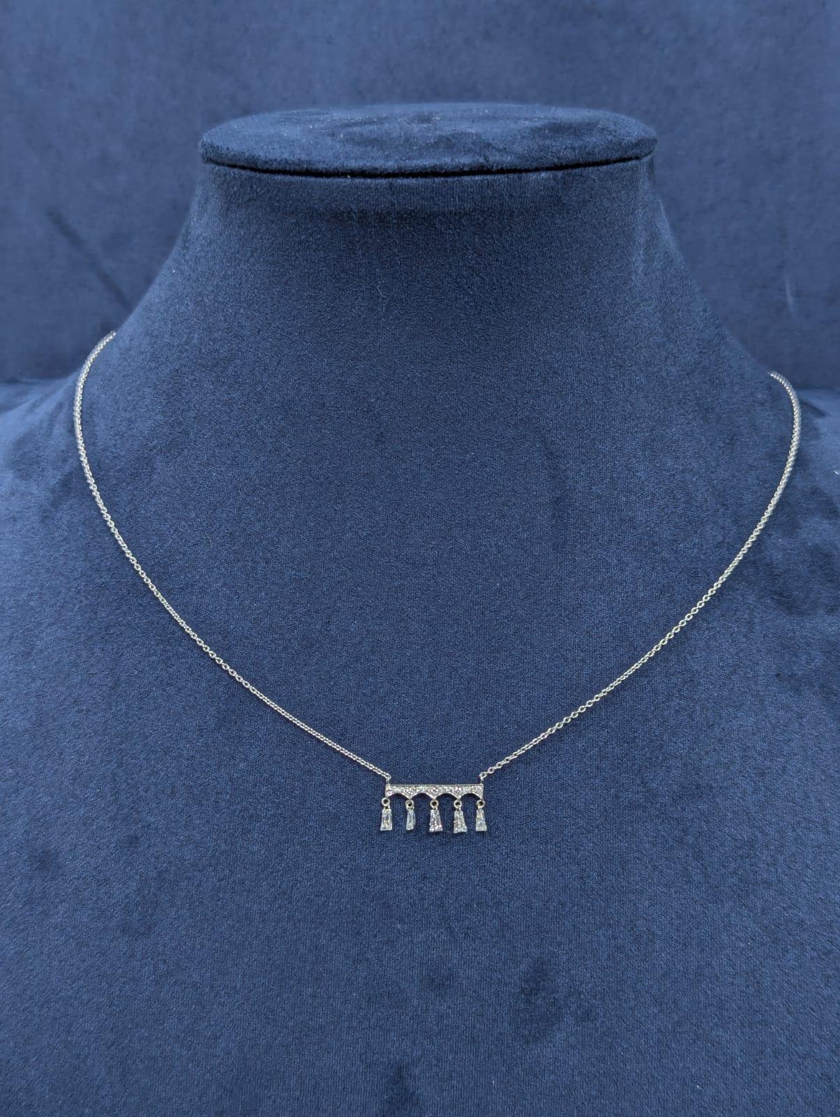 Women's PANIM 0.36 Carat Diamond Baguette Pendant Necklace For Sale