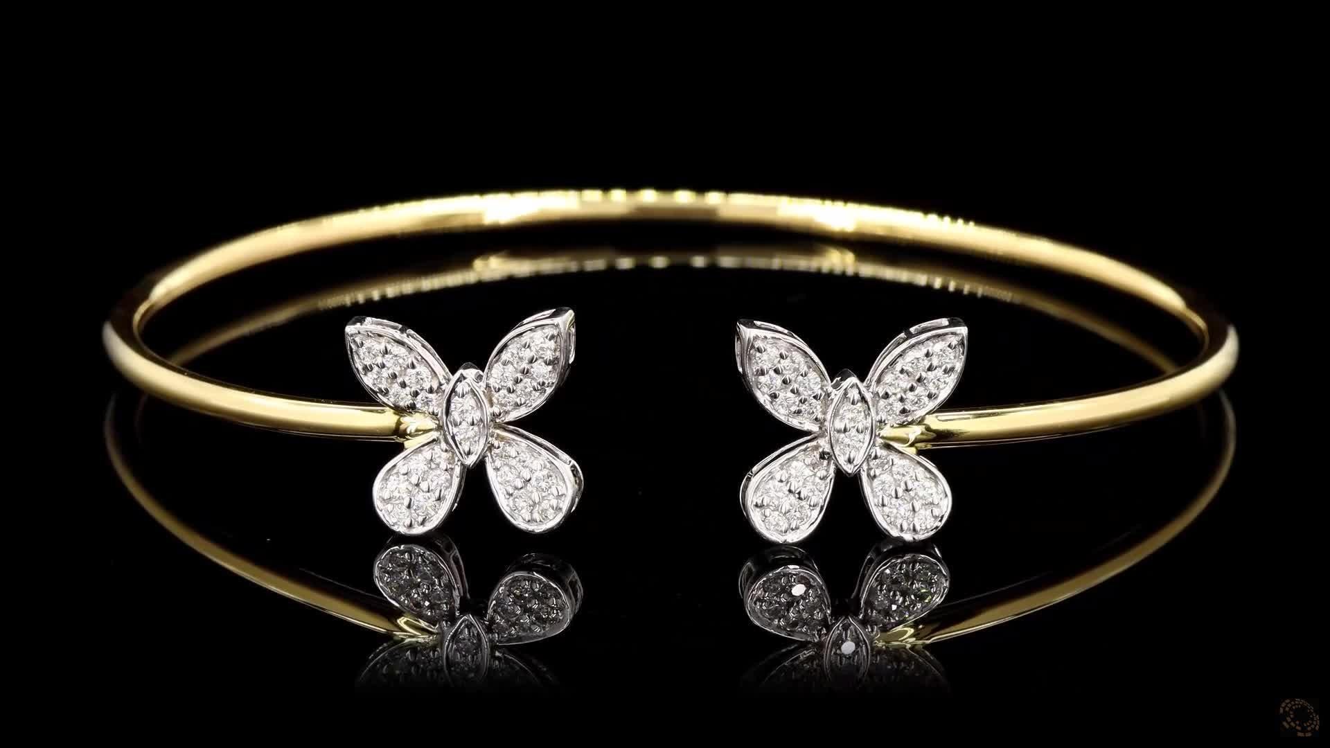 PANIM 0.38 Carat 18K Yellow Gold Diamond Butterfly Bracelet

Bracelets are worn to enhance the look. Women love to look good. Women often wear exquisite gold bracelets on their wrists, and this is quite usual. Every woman should own a diamond