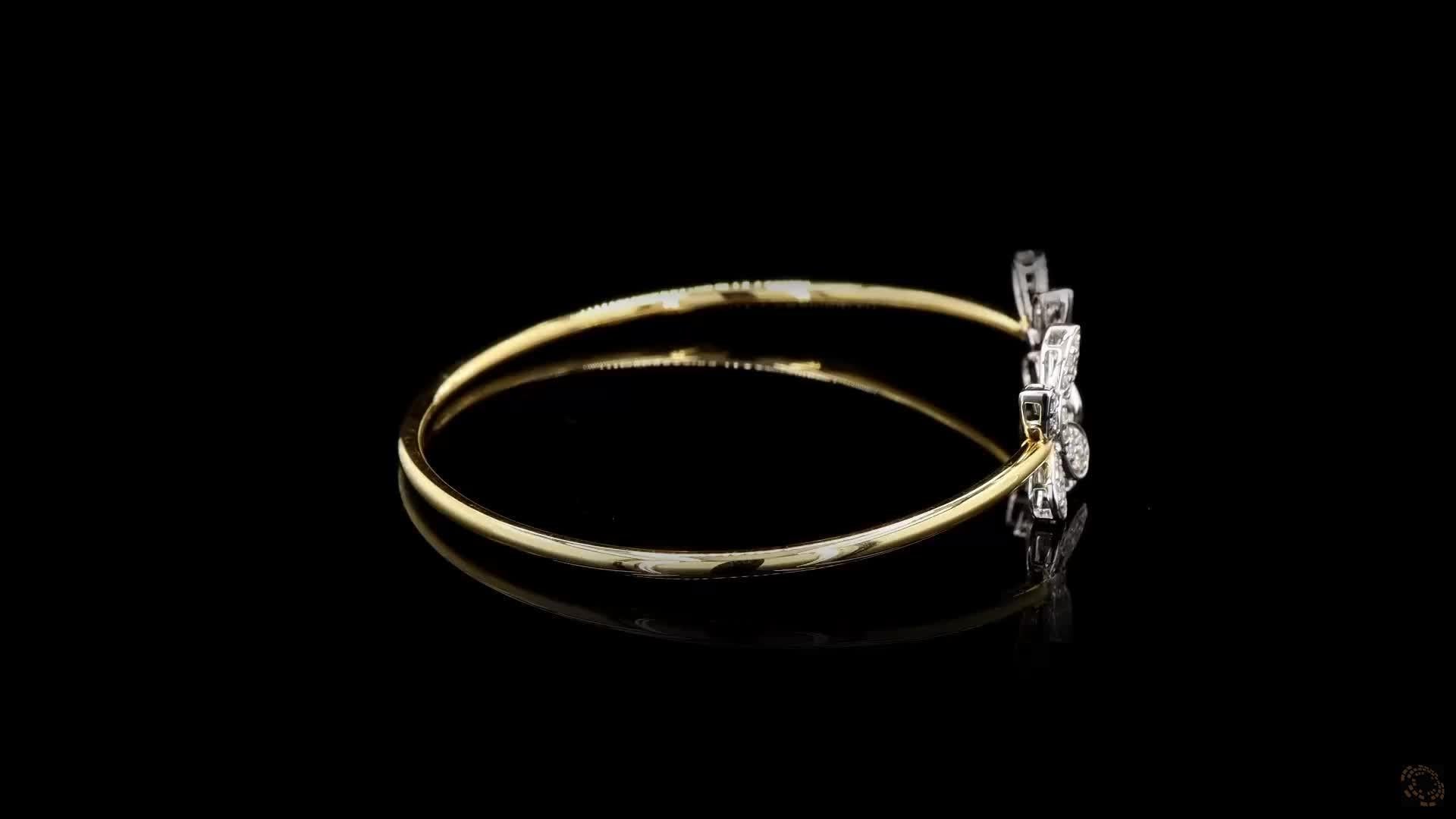 Modern PANIM 0.38 Carat 18K Yellow Gold Diamond Butterfly Bracelet For Sale