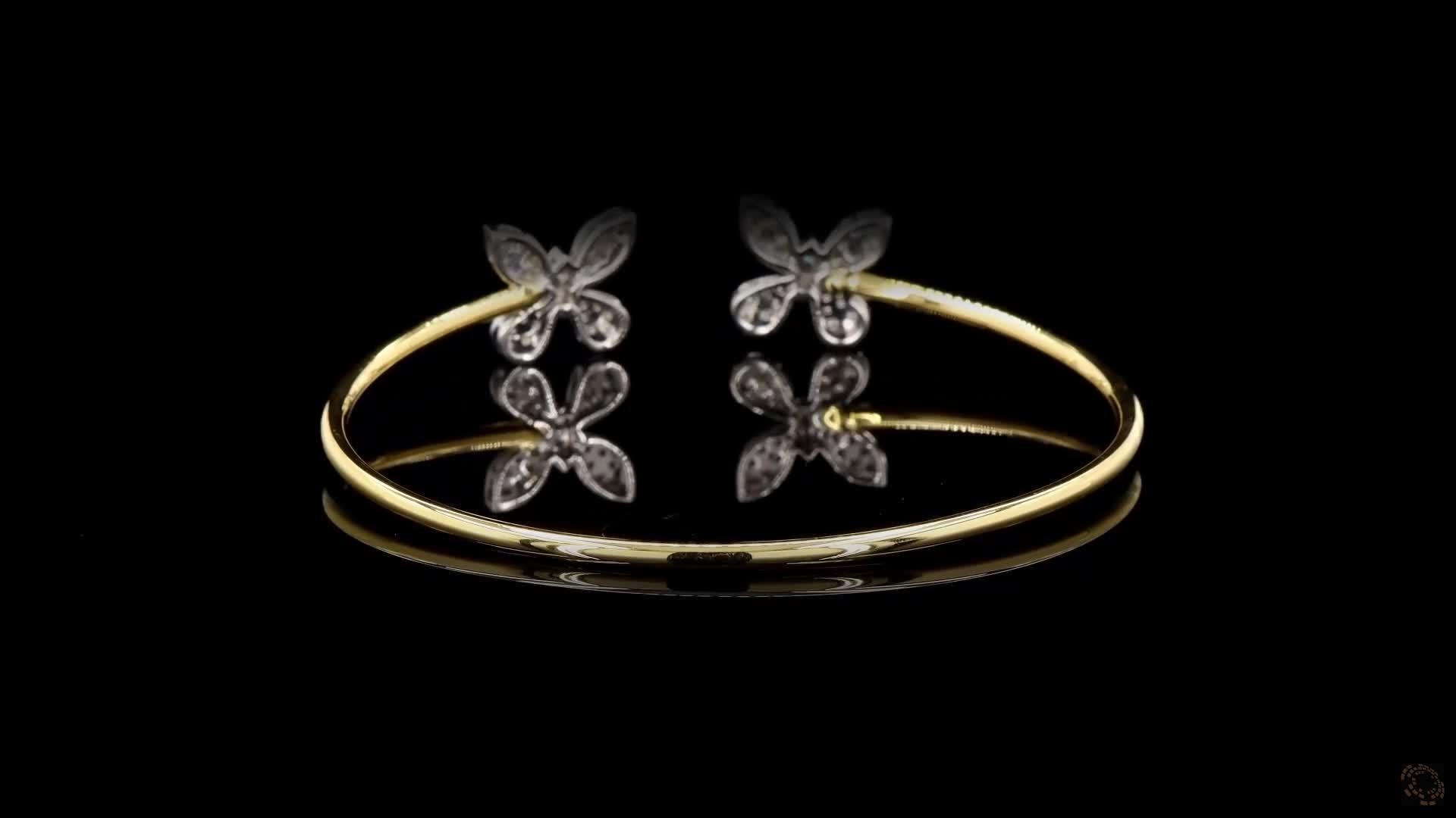 PANIM 0.38 Carat 18K Yellow Gold Diamond Butterfly Bracelet For Sale 1