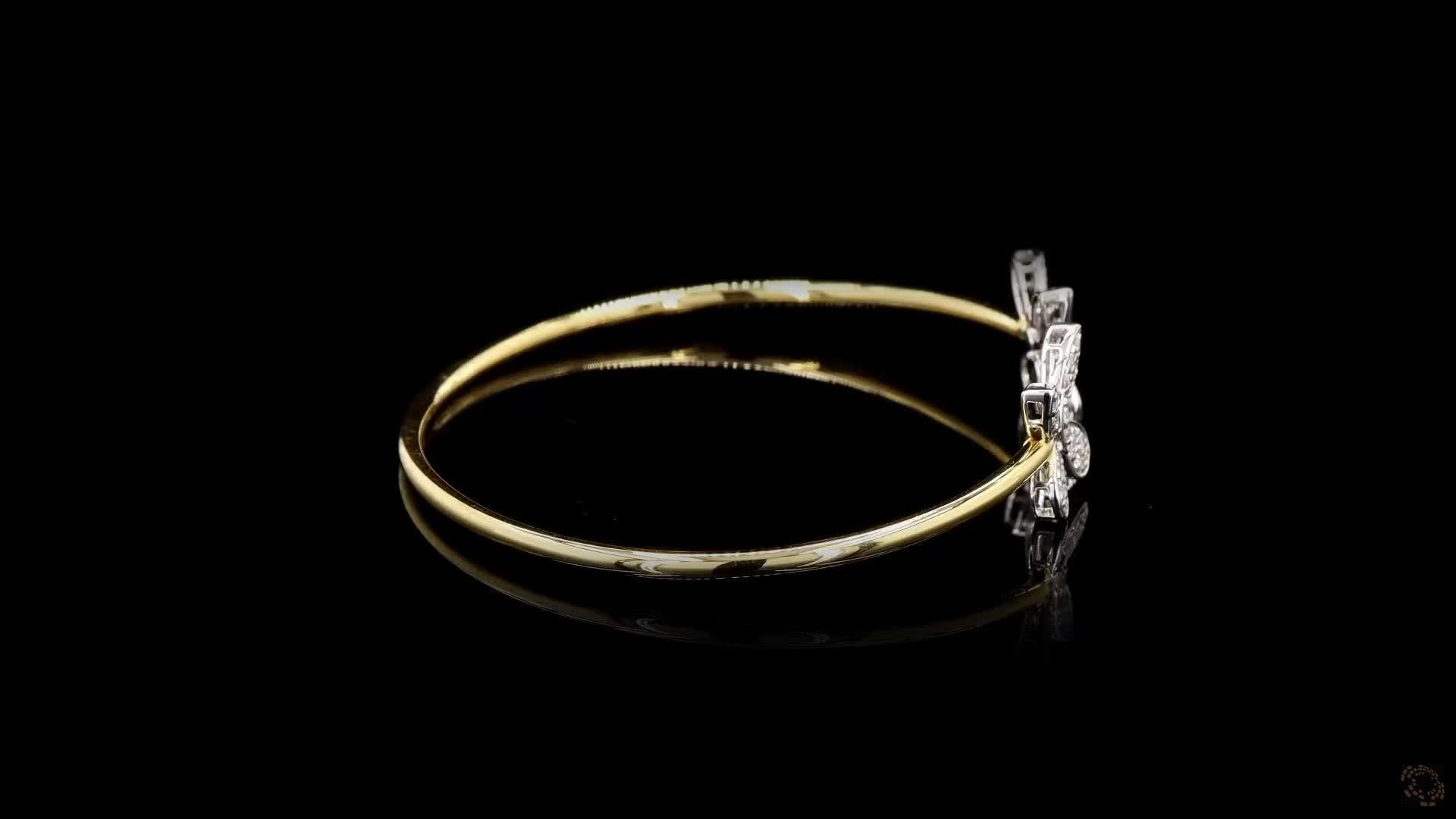 PANIM 0.38 Carat 18K Yellow Gold Diamond Butterfly Bracelet For Sale 2