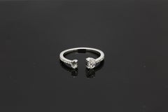 PANIM 0,38 Karat Ring mit Diamant-Roségold im Rosenschliff in 18 Karat Weißgold