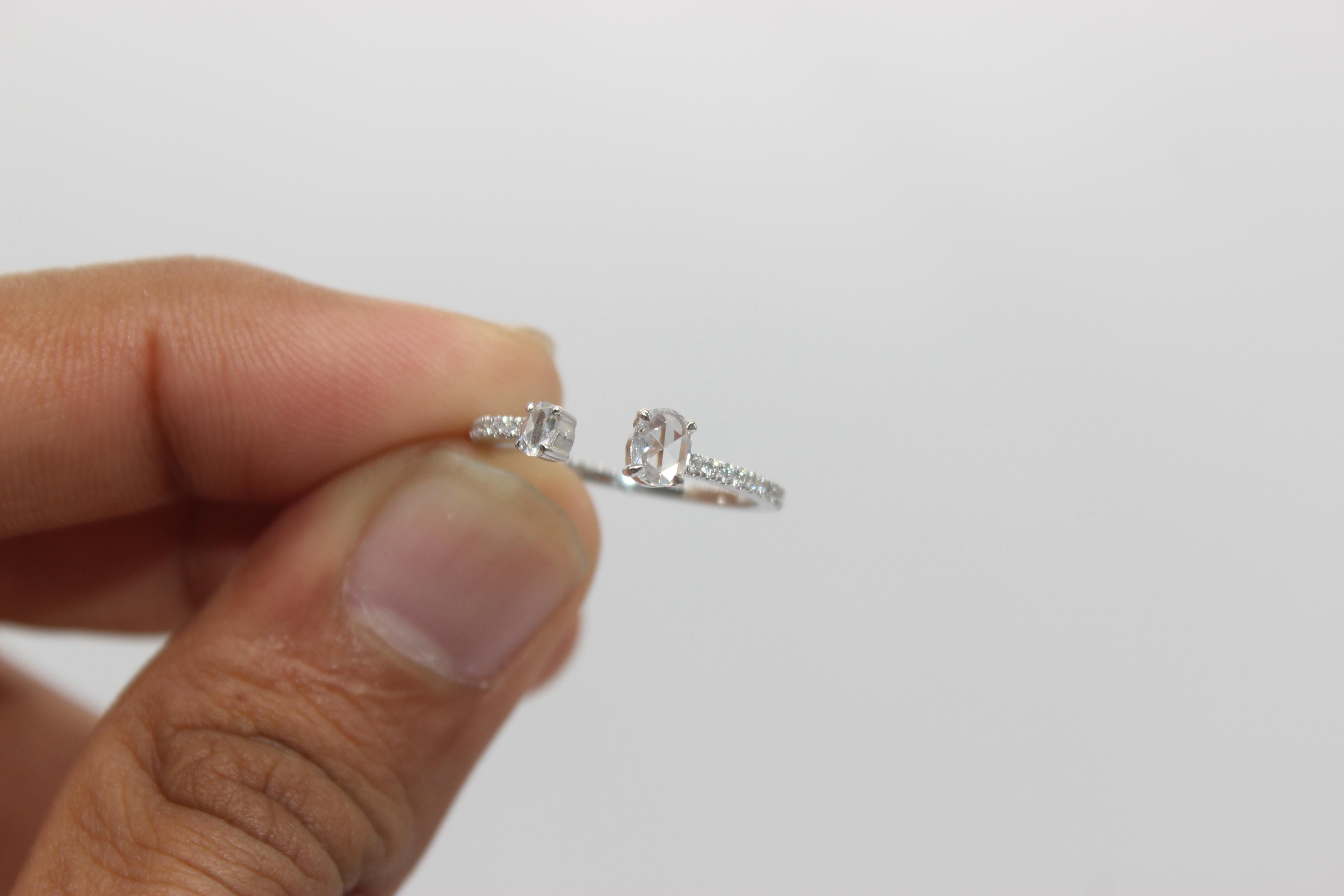 PANIM 0.38 Carat Ring with Diamond Rosecut in 18 Karat White Gold For Sale 4