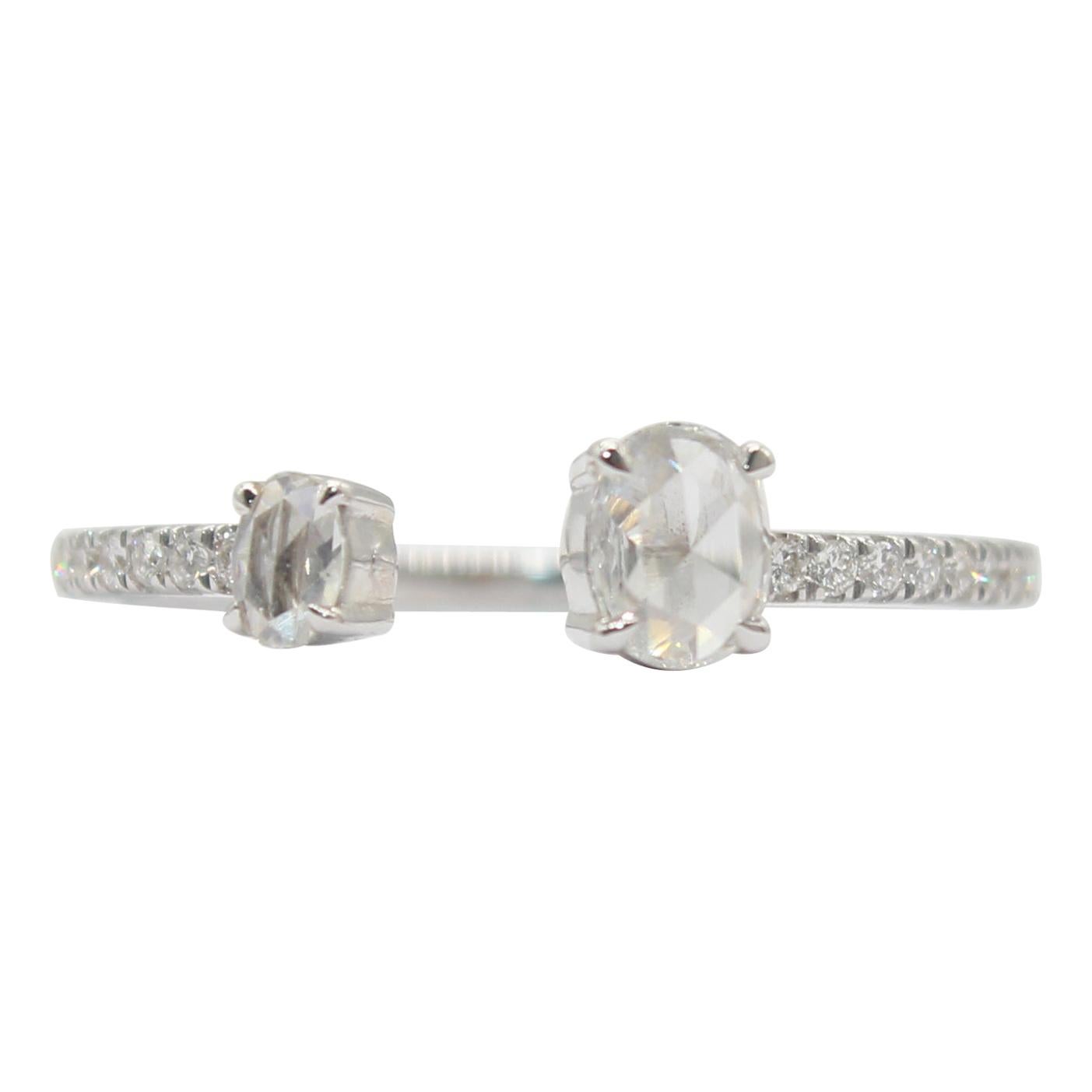 PANIM 0.38 Carat Ring with Diamond Rosecut in 18 Karat White Gold For Sale