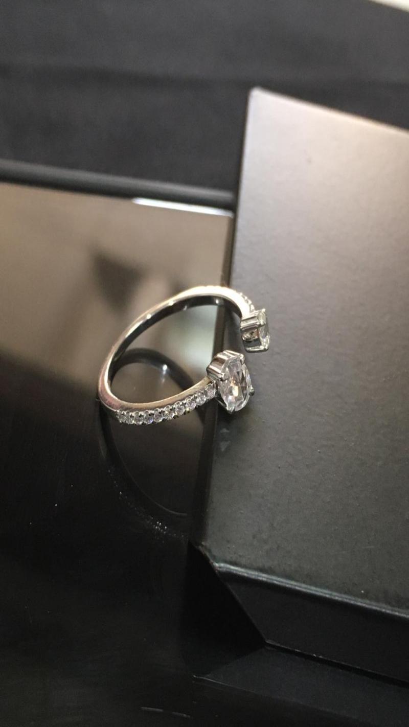 Rose Cut PANIM 0.38 Carat Ring with Diamond Rosecut in 18 Karat White Gold For Sale