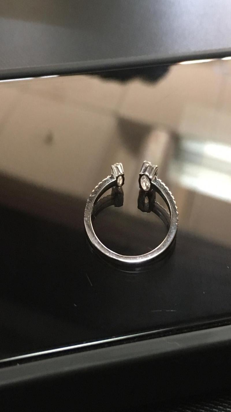 PANIM 0.38 Carat Ring with Diamond Rosecut in 18 Karat White Gold For Sale 1